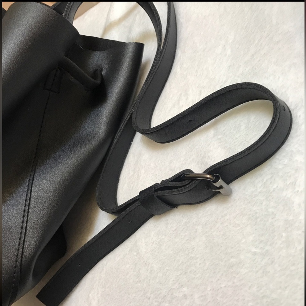 Black Draw String Bucket Bag - image 2